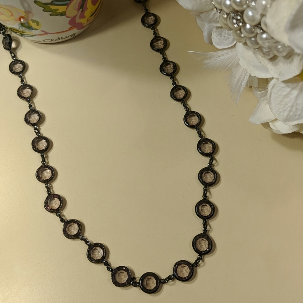 🖤 Translucent Black Jeweled Necklace